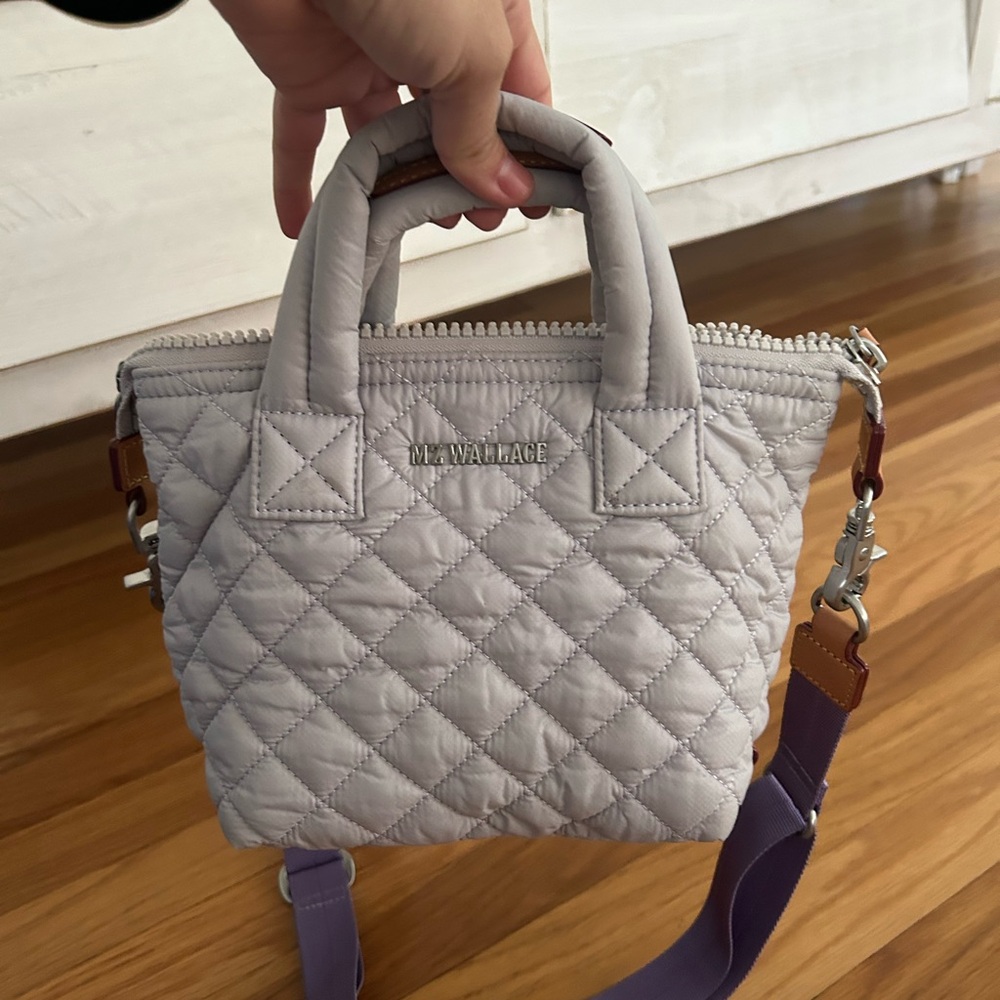 MZ Wallace Gray/Purple Quilted Bag